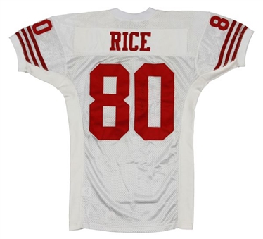 1995 Jerry Rice San Francisco 49ers Game Worn and Signed Road Jersey (49ers LOA)